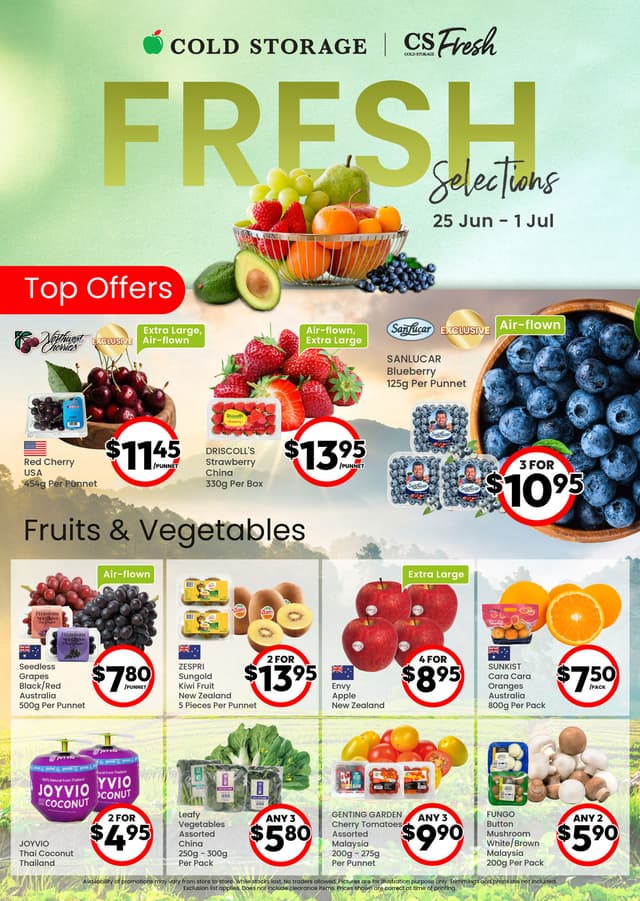 Fresh Selections (Till 1 July)