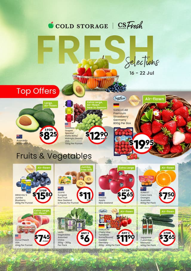 Fresh Selections (Till 22 July)