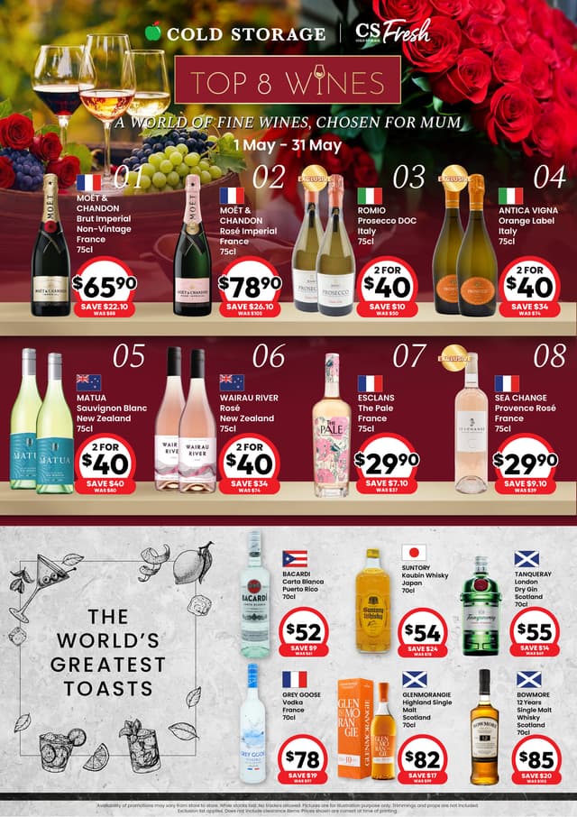 Top 8 Wines: A World of Fine Wines, Chosen for Mum (Till 31 May) 