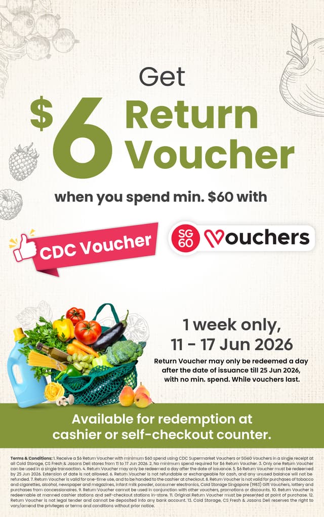Maximise every dollar with your CDC or SG60 vouchers! 