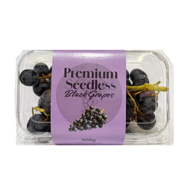 Premium Black Seedless Grape Australia 500g