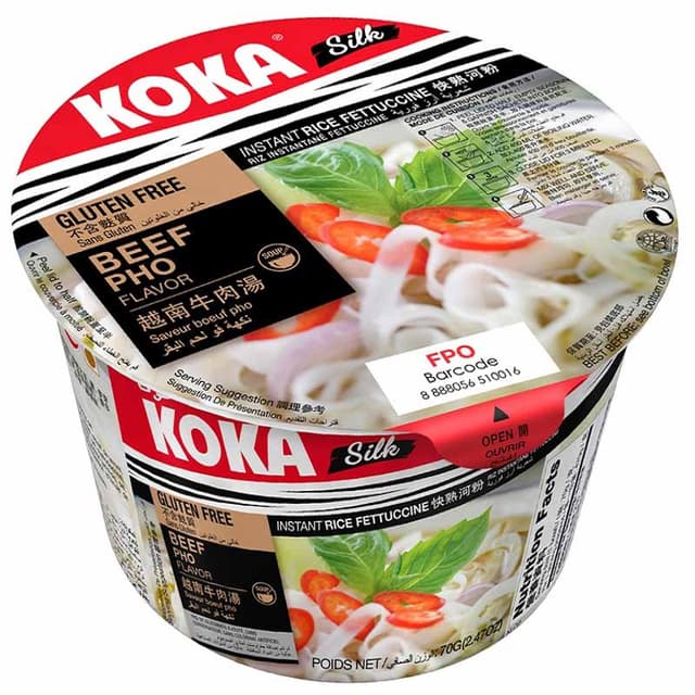 Koka Bowl Rice Noodle Beef Pho, 70g