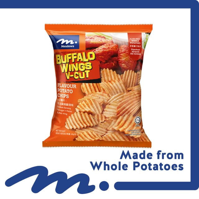 Meadows Buffalo Wings V-Cut Potato Chips 60g