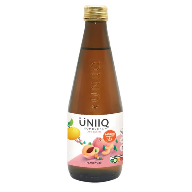 Uniiq Peach & Yuzu Kombucha Bottle 315ml