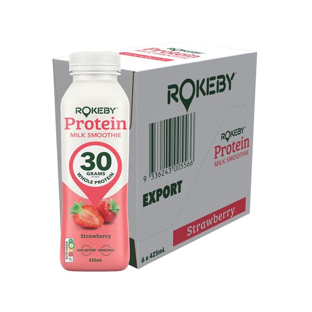 Rokeby Strawberry Protein Milk Smoothie 6 x 425ml