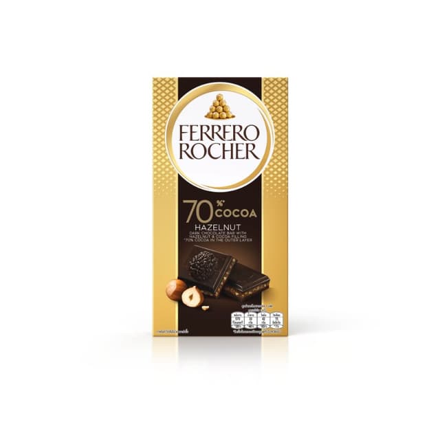 Ferrero Rocher 70% Dark Hazelnut Chocolate 90g