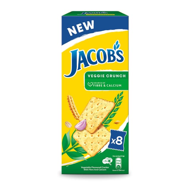 Jacob's Veggie Crunch Savory Biscuits 8 x 21.5g