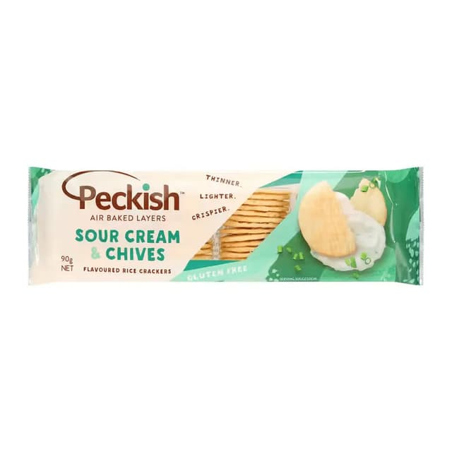 Peckish Sour Cream Rice Crackers 90g