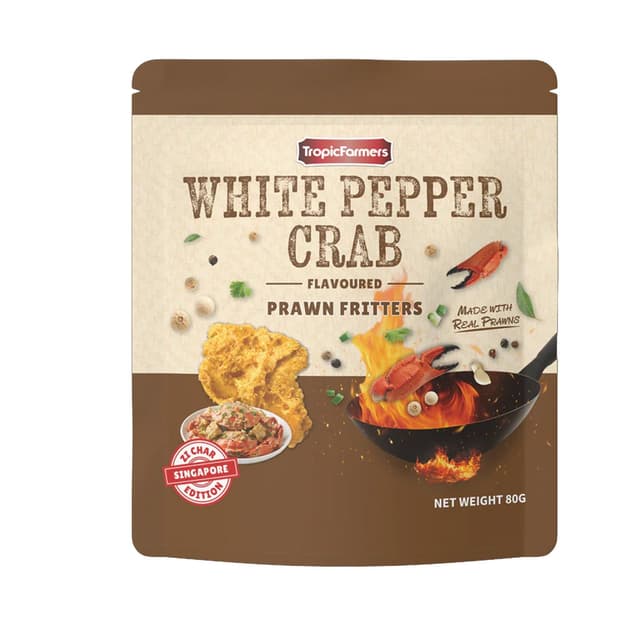 Tropicfarmers White Pepper Crab & Prawn Seafood Crackers 80g
