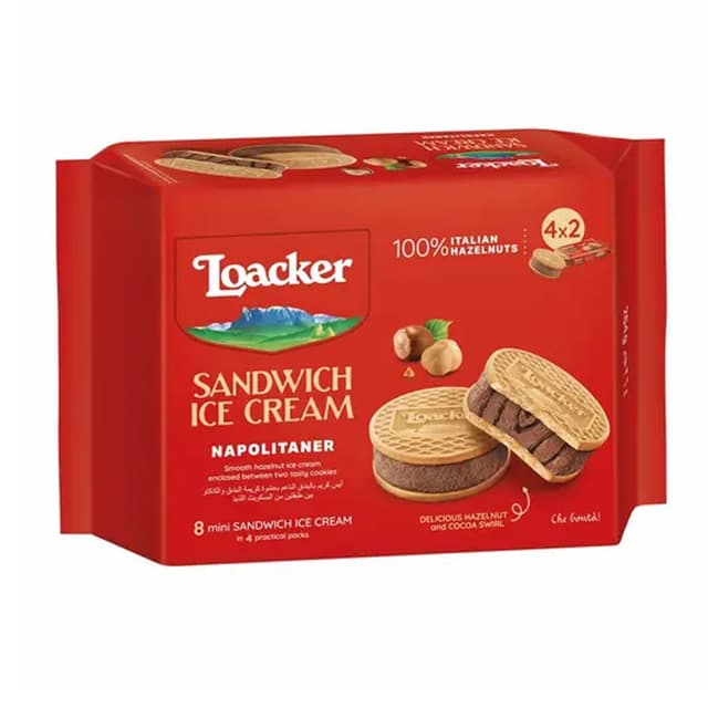 Loacker Sandwich Ice Cream Napolitaner 8s x 264g