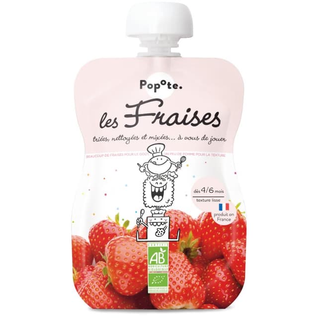 Popote Organic Strawberries Puree 120g
