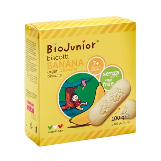 Biojunior Organic Banana Biscotti 100g