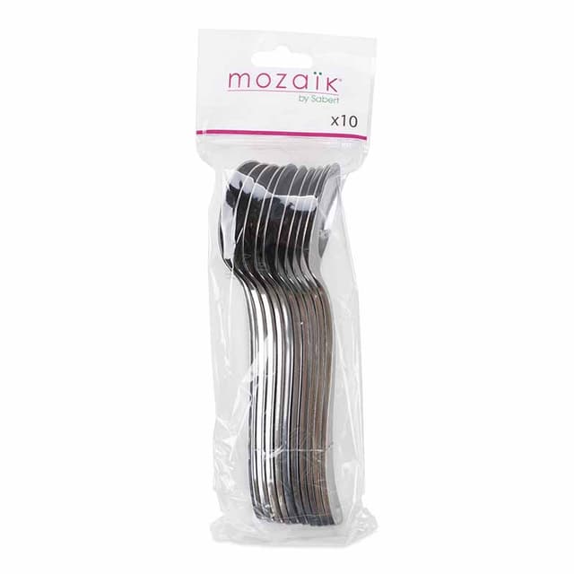 Mozaik Plastic Spoons Silver 10S