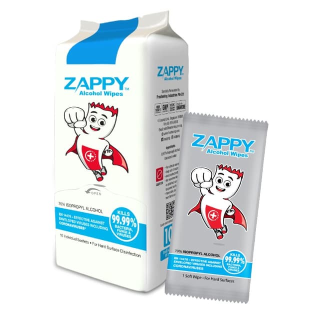 Zappy Alcohol Wipes Individual Pack 10S
