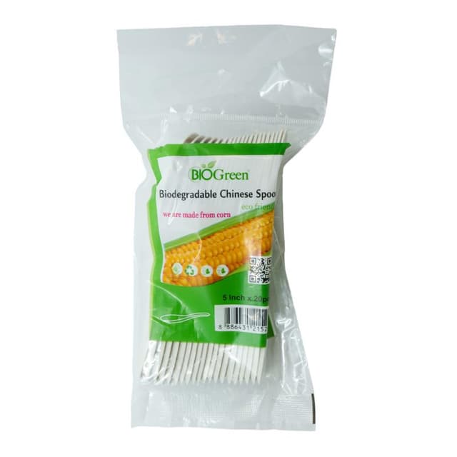 Biogreen 5" Chinese Spoon 20 Pcs