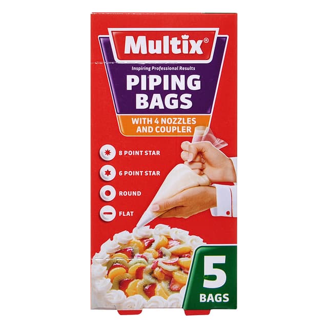 Multix Piping Bags With Nozzles 5 Bags