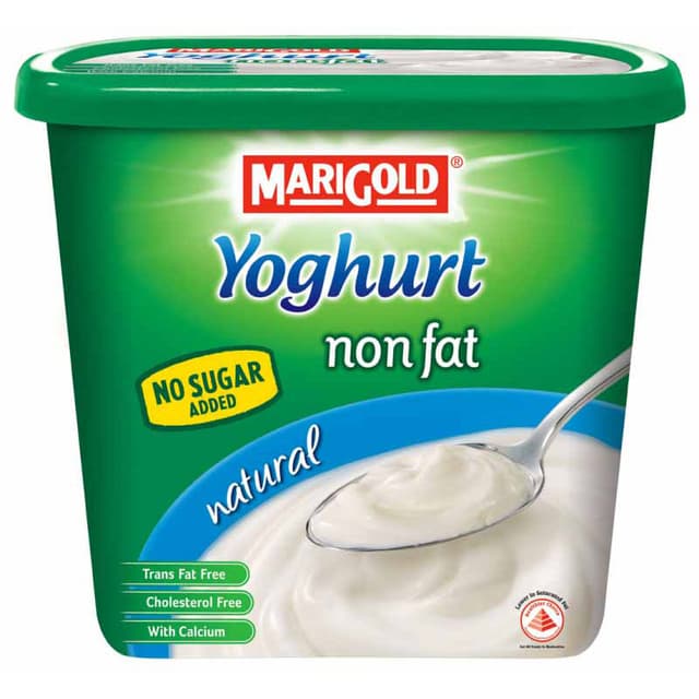 Marigold Non Fat Yoghurt Natural No Sugar Added, 1Kg