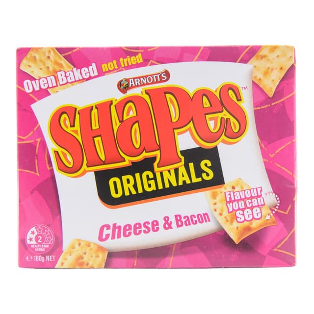 Arnott's Shapes Cheeze & Bacon, 180g