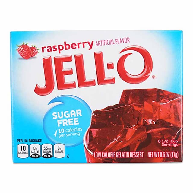 Jell-O Sugar Free Raspberry Flavor Gelatin Dessert 17G