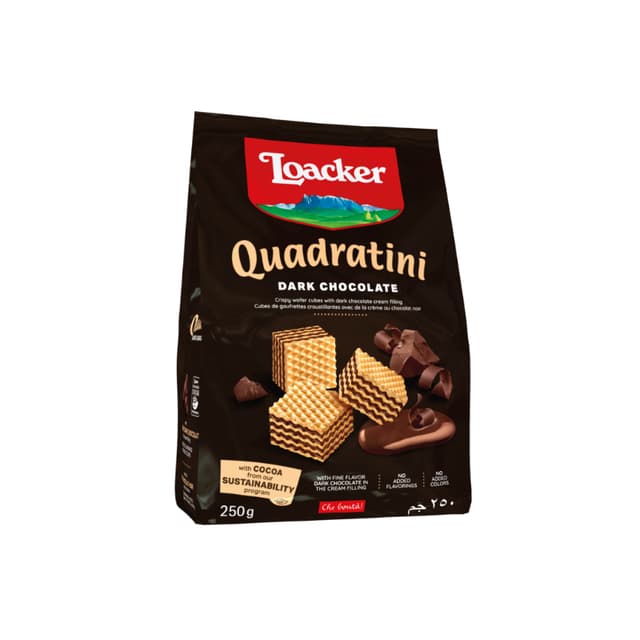 Loacker Quadratini Wafer Dark Chocolate, 250g