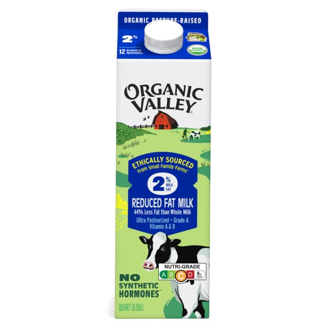 Organic Valley Organic Milk Reduced Fat 2% 950ml