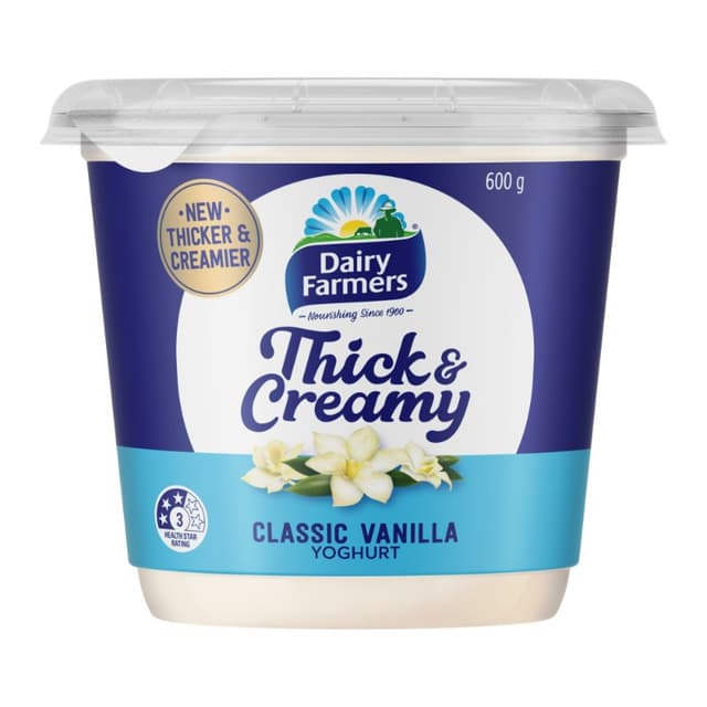 Dairy Farmers Thick & Creamy Yoghurt Vanilla 600g
