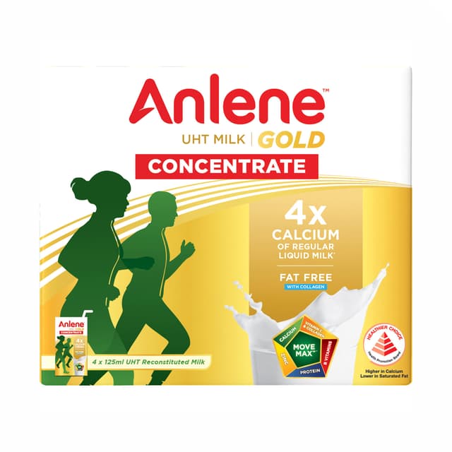 Anlene Concentrate Fat Free Calcium Liquid Milk 4x125ml