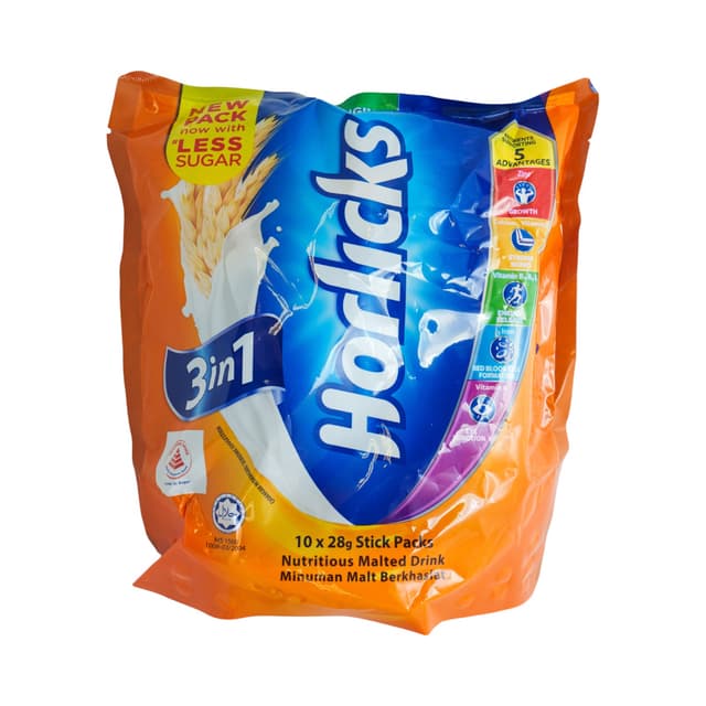 Horlicks 3 In 1 Malt Drink, 10s x 28g