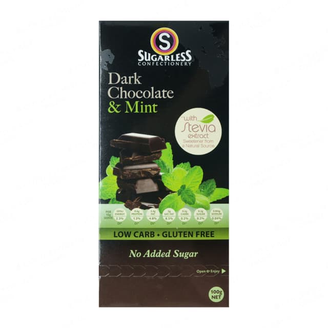 Sugarless Fresh Mint Dark Chocolate 100g