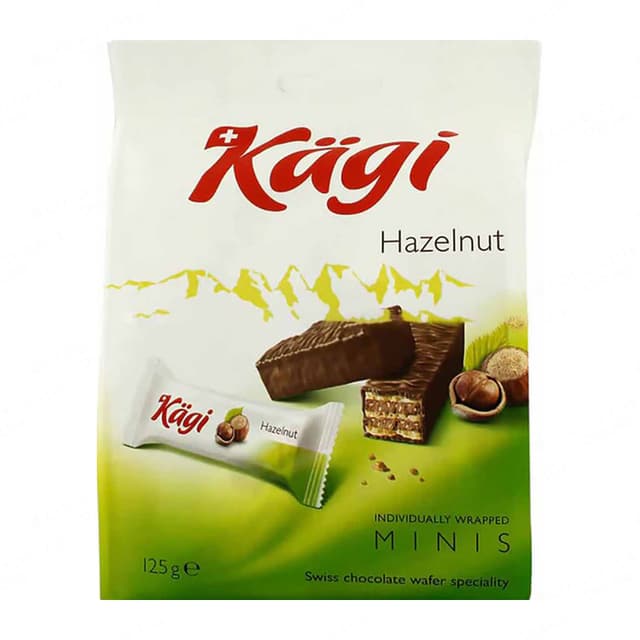 Kagi Hazelnut Minis Swiss Chocolate Wafer 125g