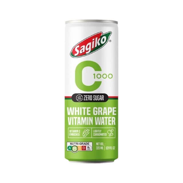 Sagiko White Grape Vitamin Water Can, 325ml