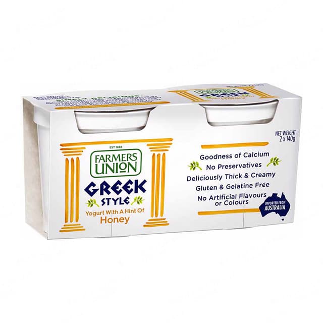 Farmers Union Greek Style Honey Yogurt 2 x 140g