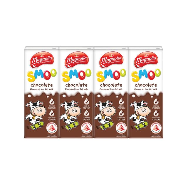 Magnolia Smoo Low Fat Chocolate Milk, 4x180ml