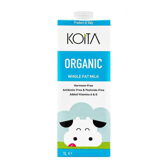 Koita Organic Whole Fat Milk 1L