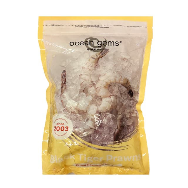 Ocean Gems Raw Peel Tiger Prawns Tail On 454g