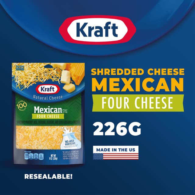 Kraft Mexican Four Cheese Shredded 226g