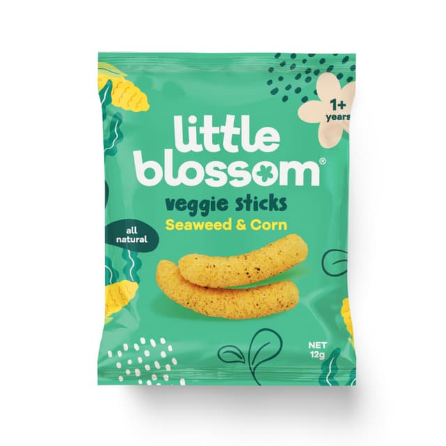 Little Blossom Veggie Sticks Seaweed & Corn 12g