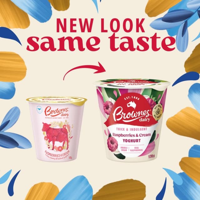 Brownes Dairy Raspberries & Cream Natural Yoghurt 170g
