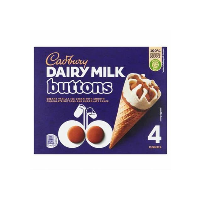 Cadbury Dairy Milk Buttons Cones, 400ml