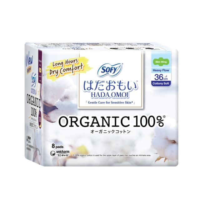 Sofy Hadaomoi 100% Org Slim Wing 36Cm 8S