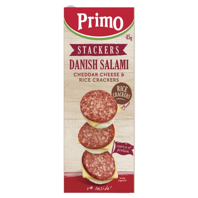 Primo Danish Salami Cheese Rice Crackers 45g