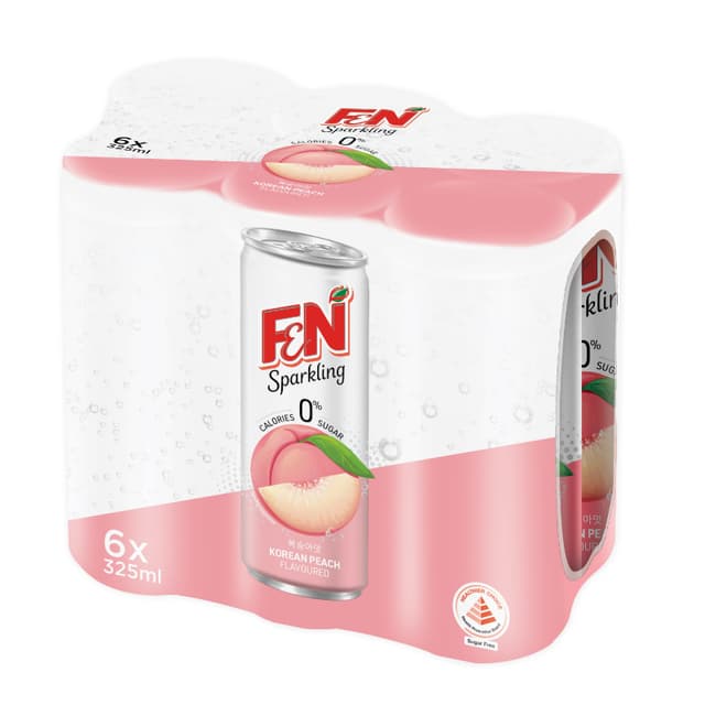 F&N Sparkling Zero Korean Peach Can 6s x 325ml