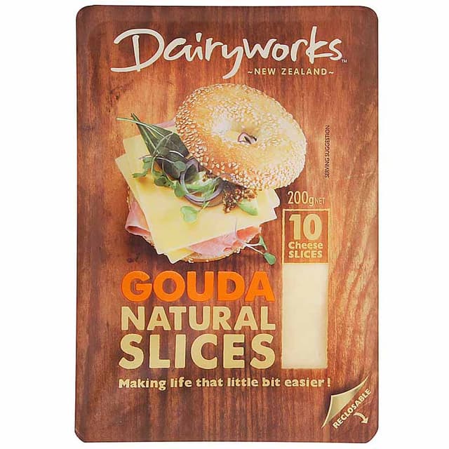 Dairyworks Gouda Natural Sliced, 200g