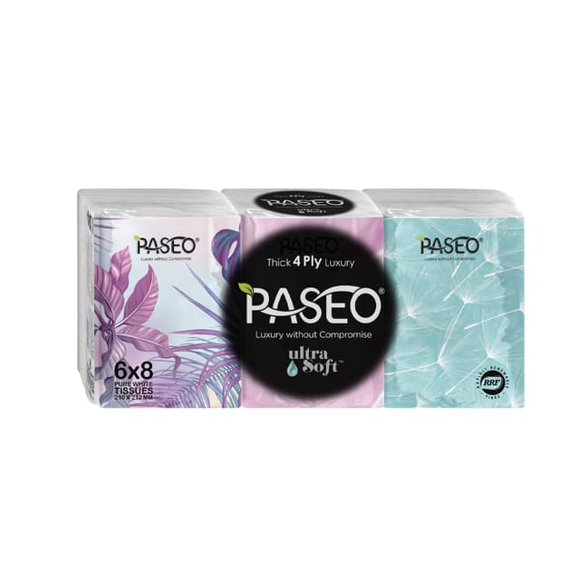 Paseo Hanky Tissues 4 Ply 6 x 8 sheet