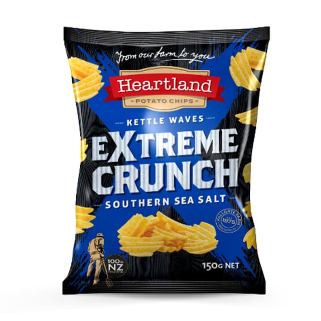 Heartland Kettle Waves Extreme Crunch Sea Salt 150g