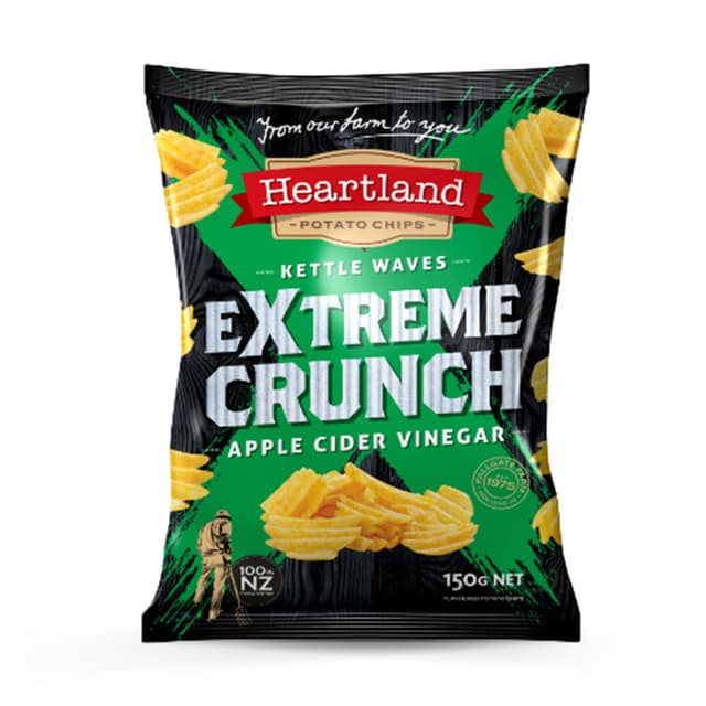 Heartland Kettle Waves Extreme Crunch Apple Cider Vinegar 150g