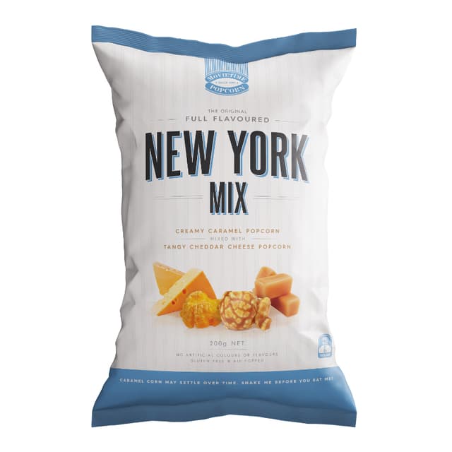Movietime Full Flavoured New York Mix Caramel Cheddar Cheese Popcorn 200g