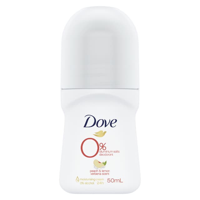 Dove With Roll Deodorant Peach & Lemon Verbena Scent Zero Aluminium 50ml