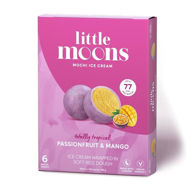 Little Moons Mochi Ice Cream Passionfruit Mango 6 x 32g