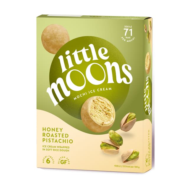 Little Moons Mochi Ice Cream Roasted Pistachio 6 x 32g